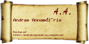 Andrae Annamária névjegykártya